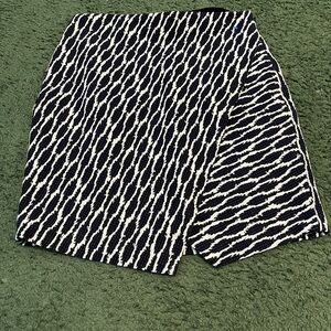 LOFT Navy and White Textured Skirt